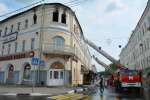 Из-за пожара в центре Сергиева Посада ограничено движение транспорта